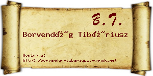 Borvendég Tibériusz névjegykártya